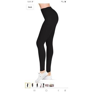 New One Size S-L Satina High Waist Black Legging Yoga Athletic Casual Pants NWT